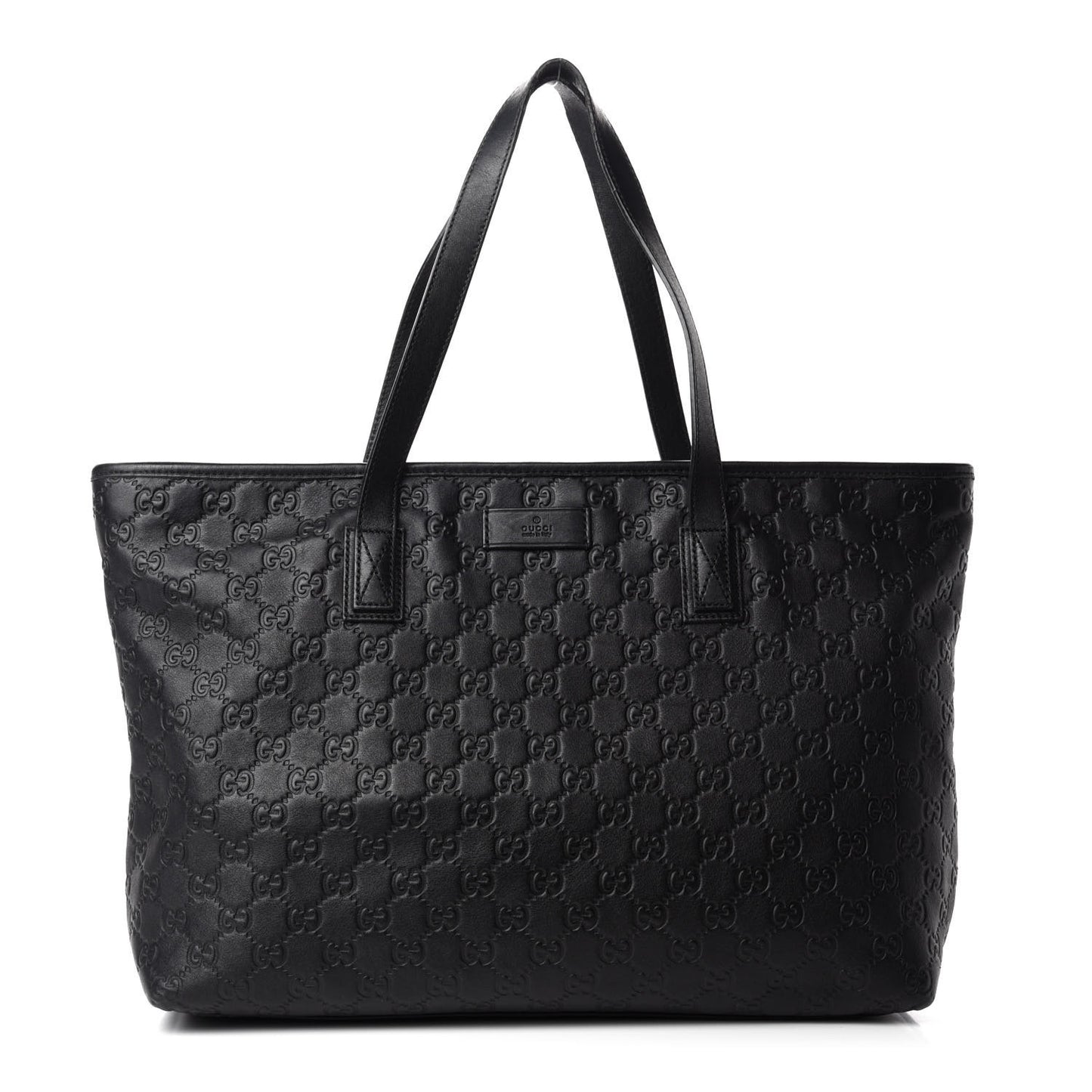 Guccissima Medium Zippered Shopping Tote Black