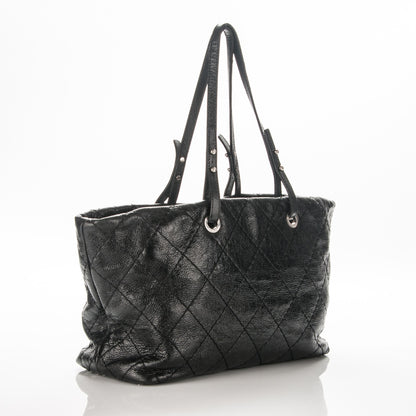 Chanel Glazed Calfskin Large On The Road Tote Black 3 of 6