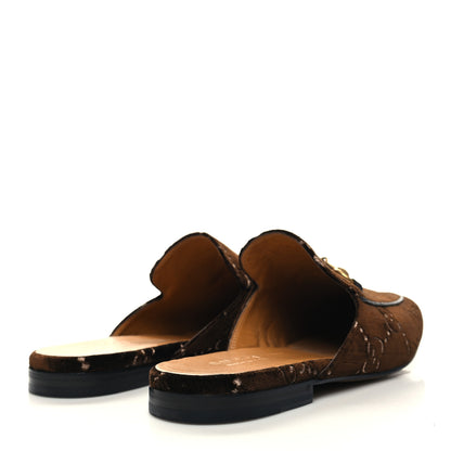 Gucci Velvet GG Monogram Mens Princetown Slippers 10 Brown 4 of 9