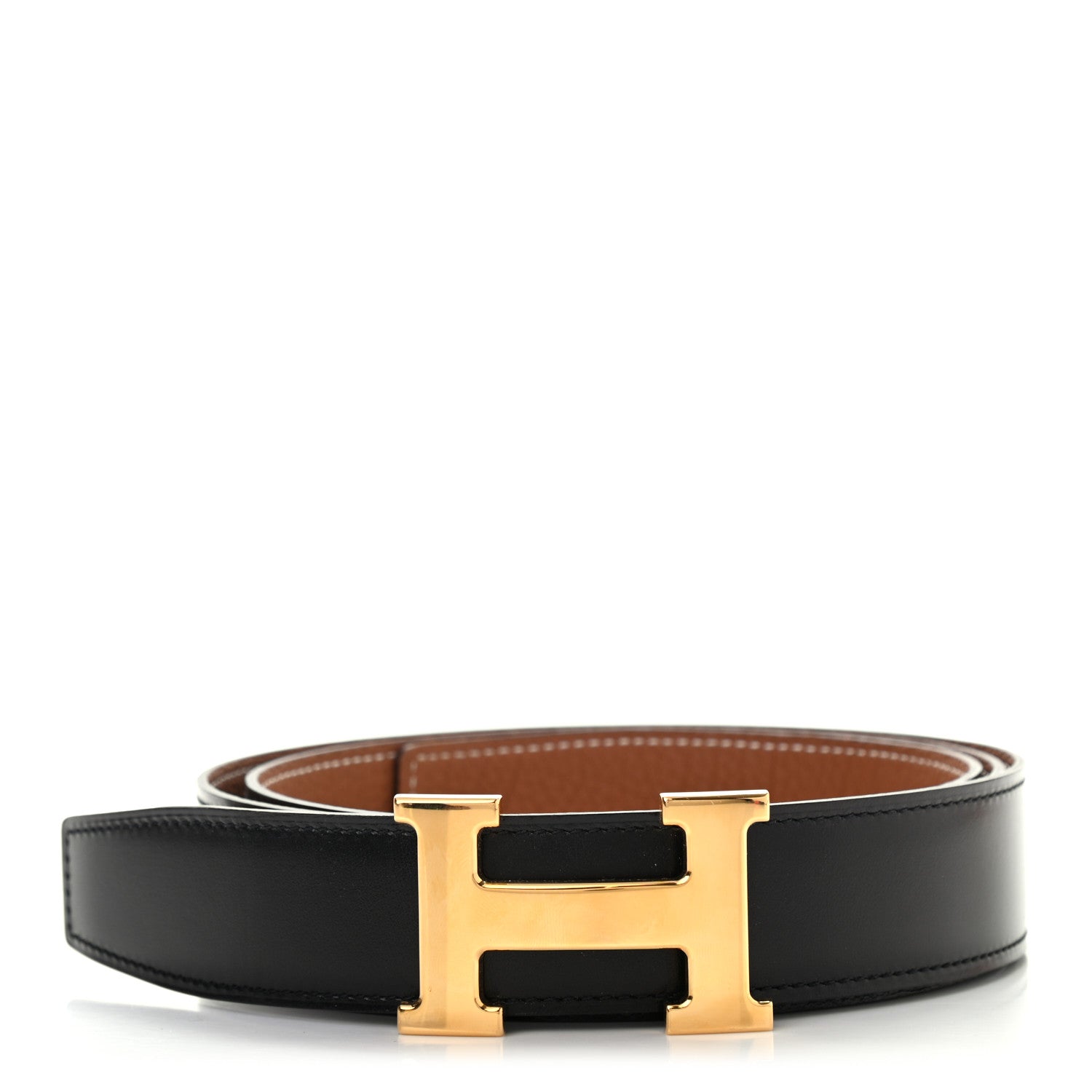 Hermes Box Togo 32mm H Belt 100 Black Gold 1 of 6