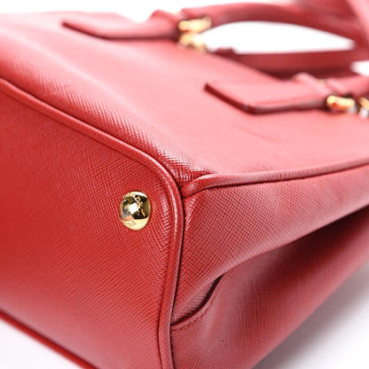 Prada Saffiano Micro Galleria Double Zip Tote Fuoco 11 of 12