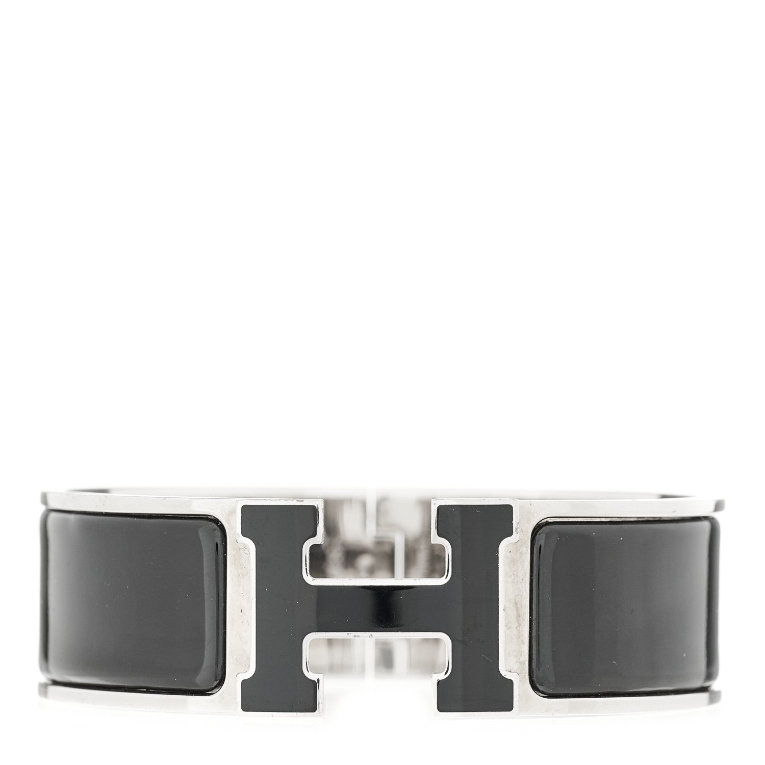 Hermes Enamel Wide Clic Clac H Bracelet PM Black 1 of 5