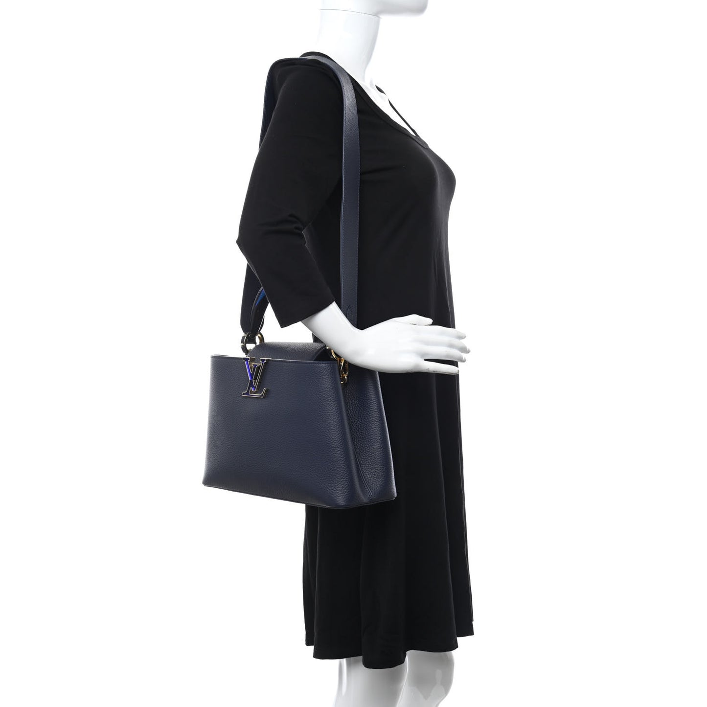 Taurillon Resin Capucines Murano MM Midnight Blue