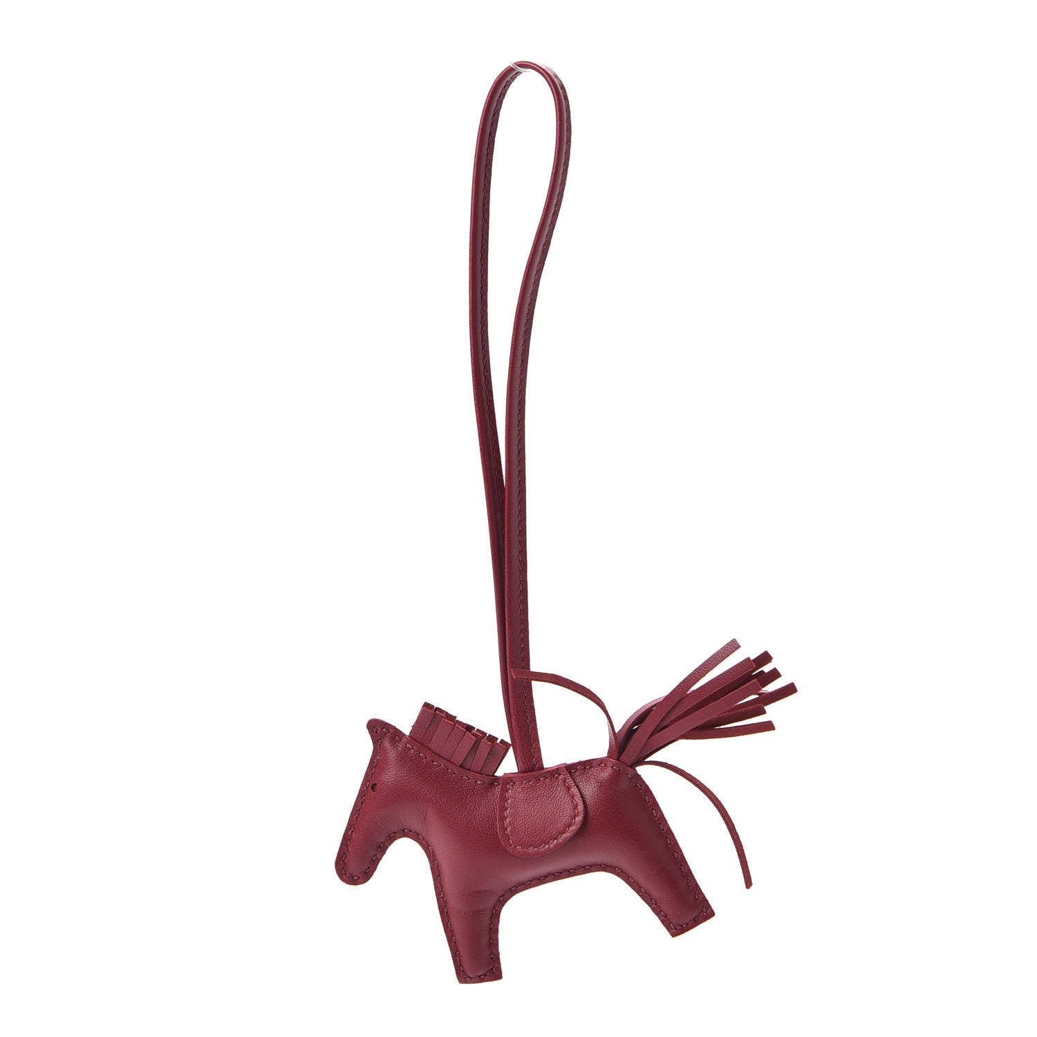 Hermes Milo Lambskin Grigri Rodeo Horse Bag Charm PM Rubis 1 of 5