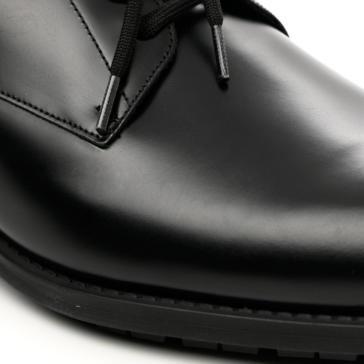 Calfskin Mens Formal Derby Shoes 8 Black