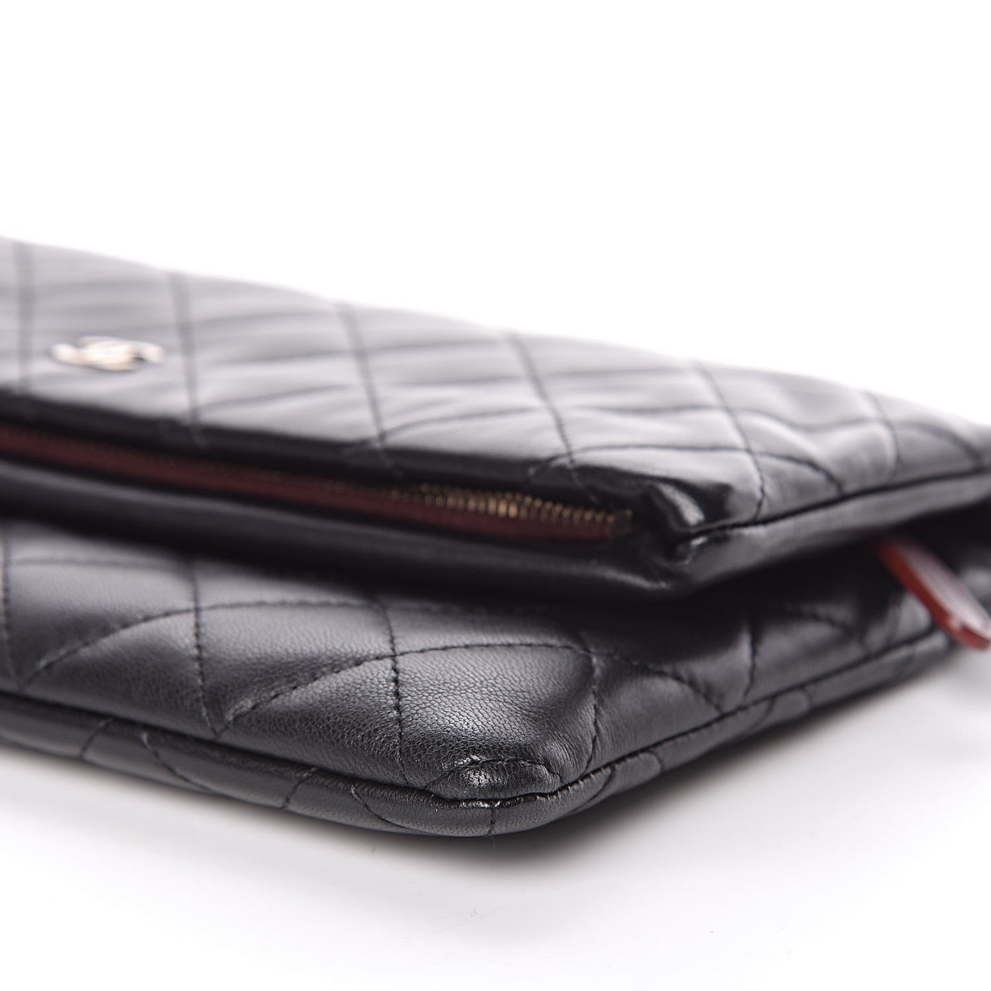 Lambskin Quilted CC Beauty Clutch Black
