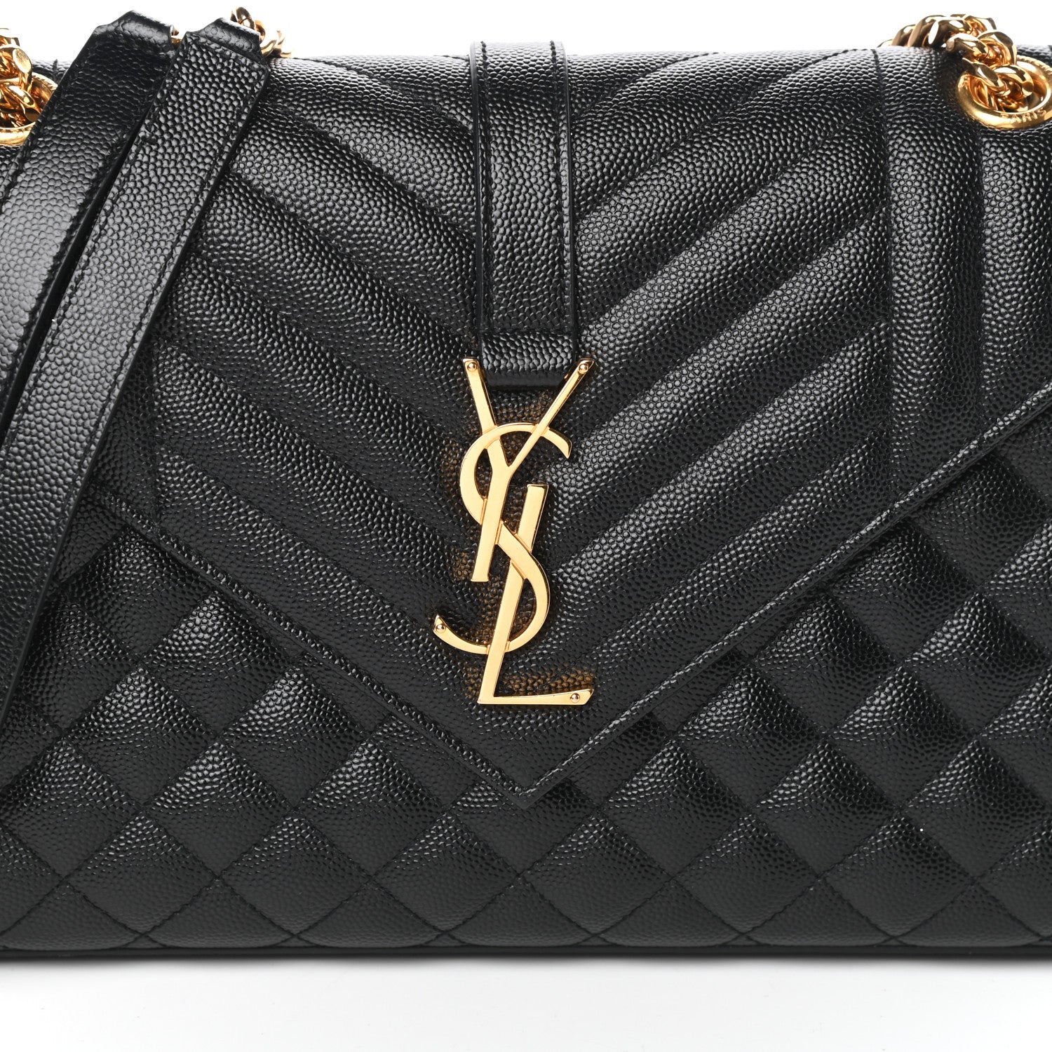 Saint Laurent Grain De Poudre Textured Mixed Matelasse Triquilt Medium Monogram Satchel Black 7 of 9