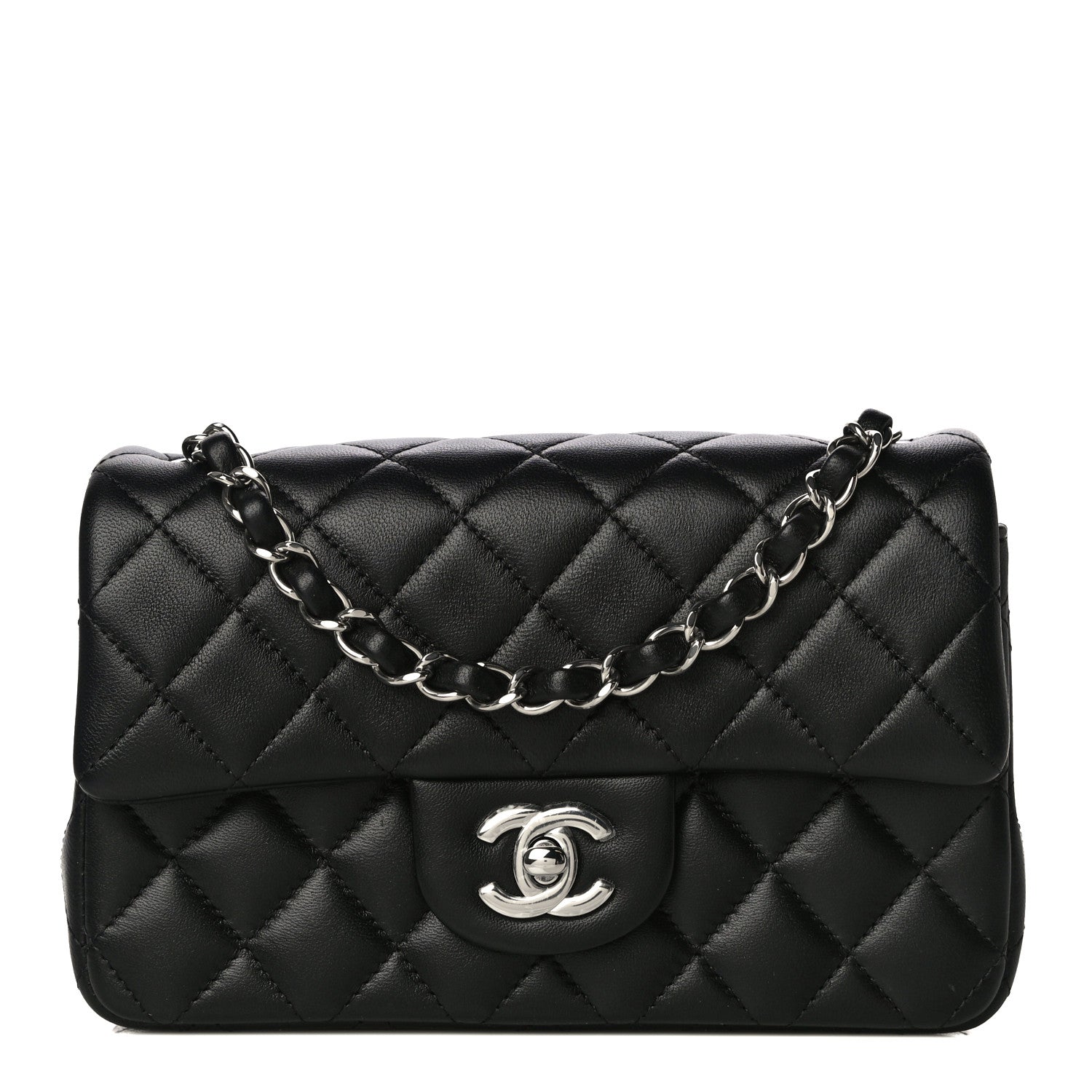 Chanel Lambskin Quilted Mini Rectangular Flap Black 1 of 15