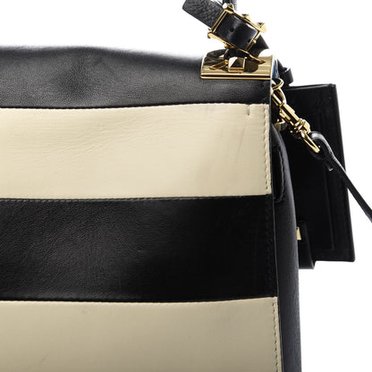 Valentino Garavani Nappa Striped Medium My Rockstud Frame Bag Black Light Ivory 11 of 12