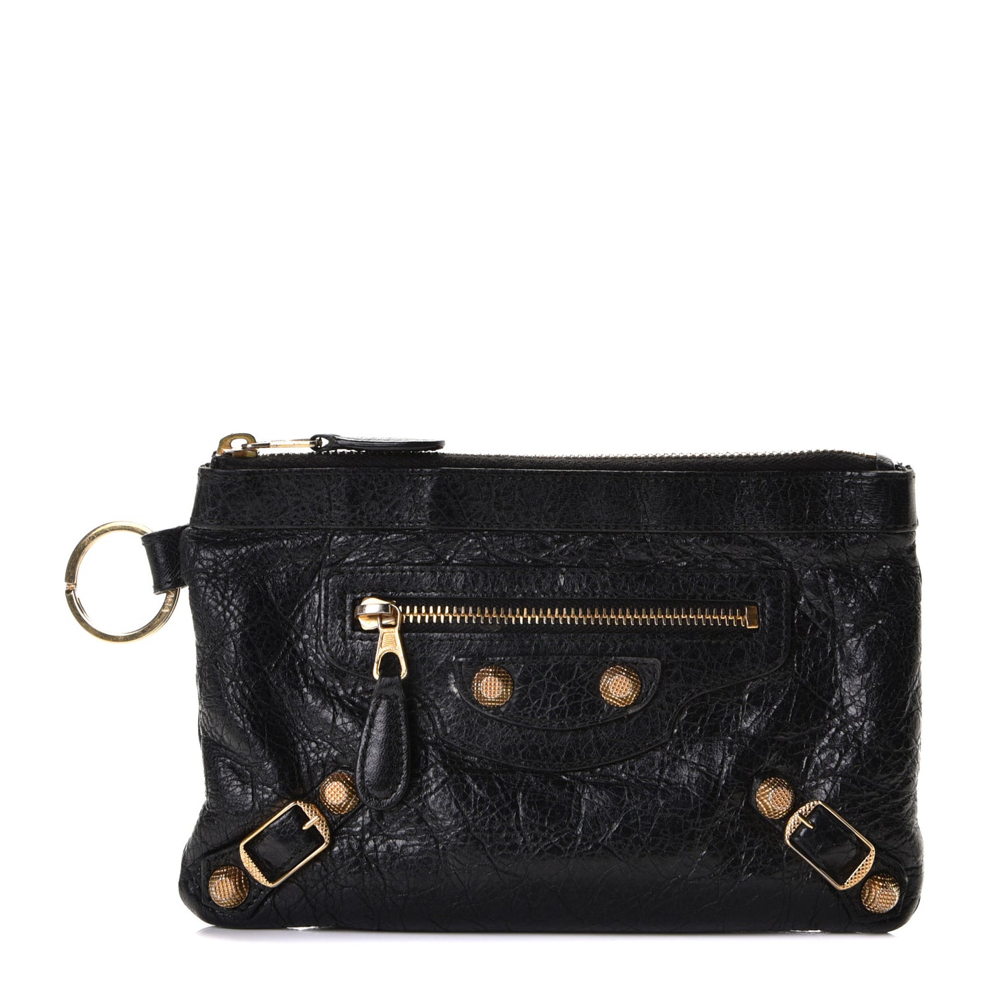 Agneau Giant 12 Gold Hardware Pouch Black