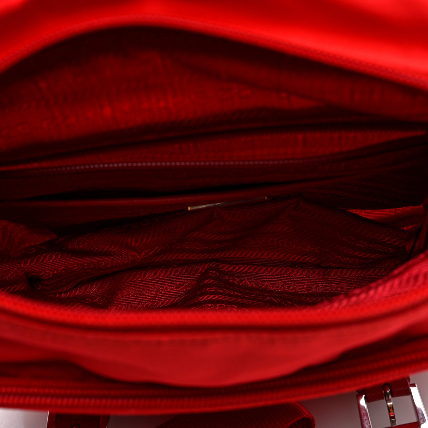 Tessuto Nylon Saffiano Messenger Bag Rosso