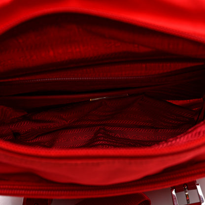 Prada Tessuto Nylon Saffiano Messenger Bag Rosso 5 of 9