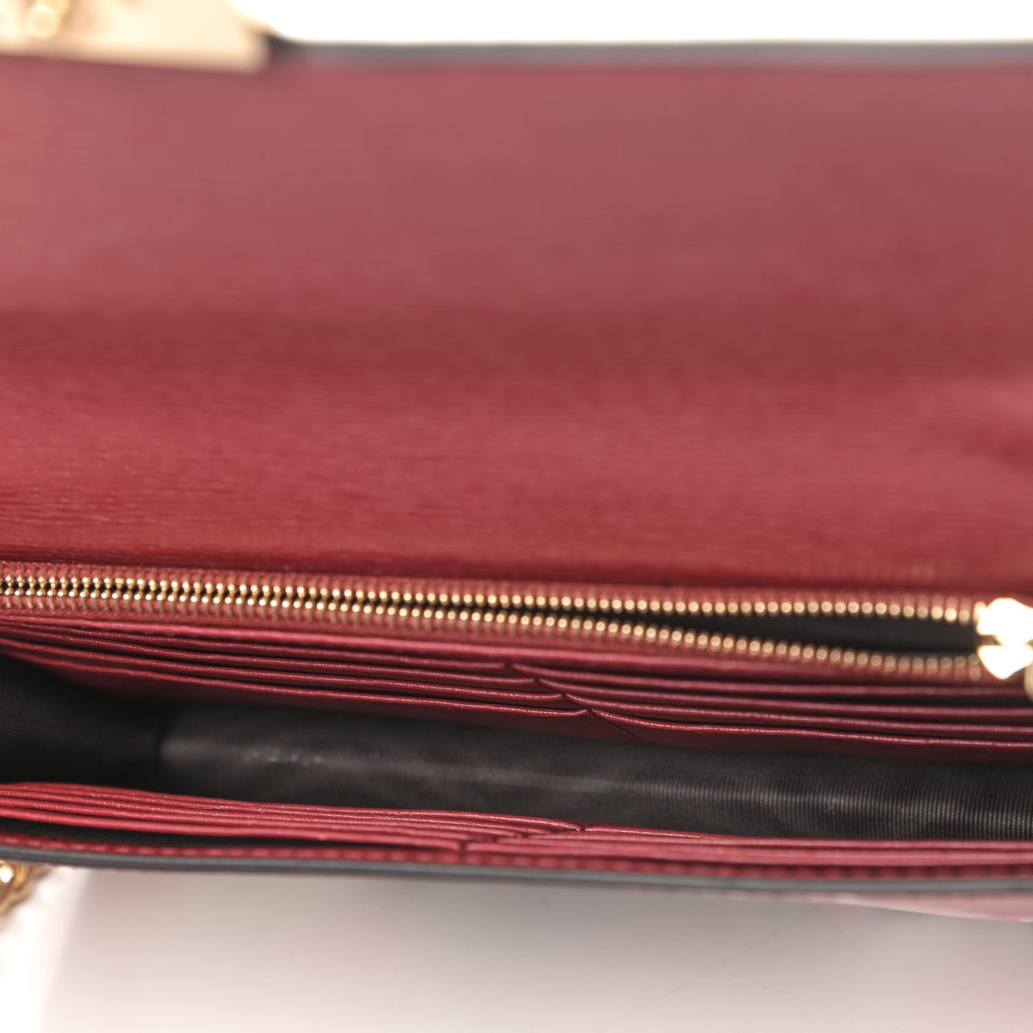 Shangai Calfskin Blooms Print Icon Chain Wallet Romantic Cerise Multicolor