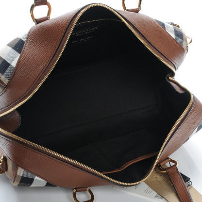 Burberry House Check Derby Calfskin Medium Alchester Bowling Bag Tan 5 of 7