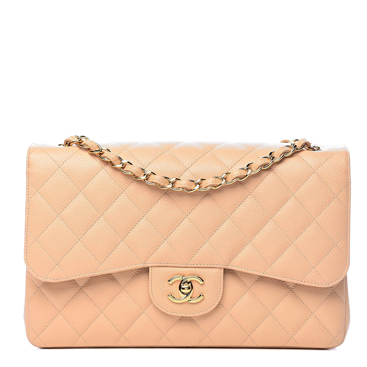 Chanel Caviar Quilted Jumbo Double Flap Beige Clair 1 of 14