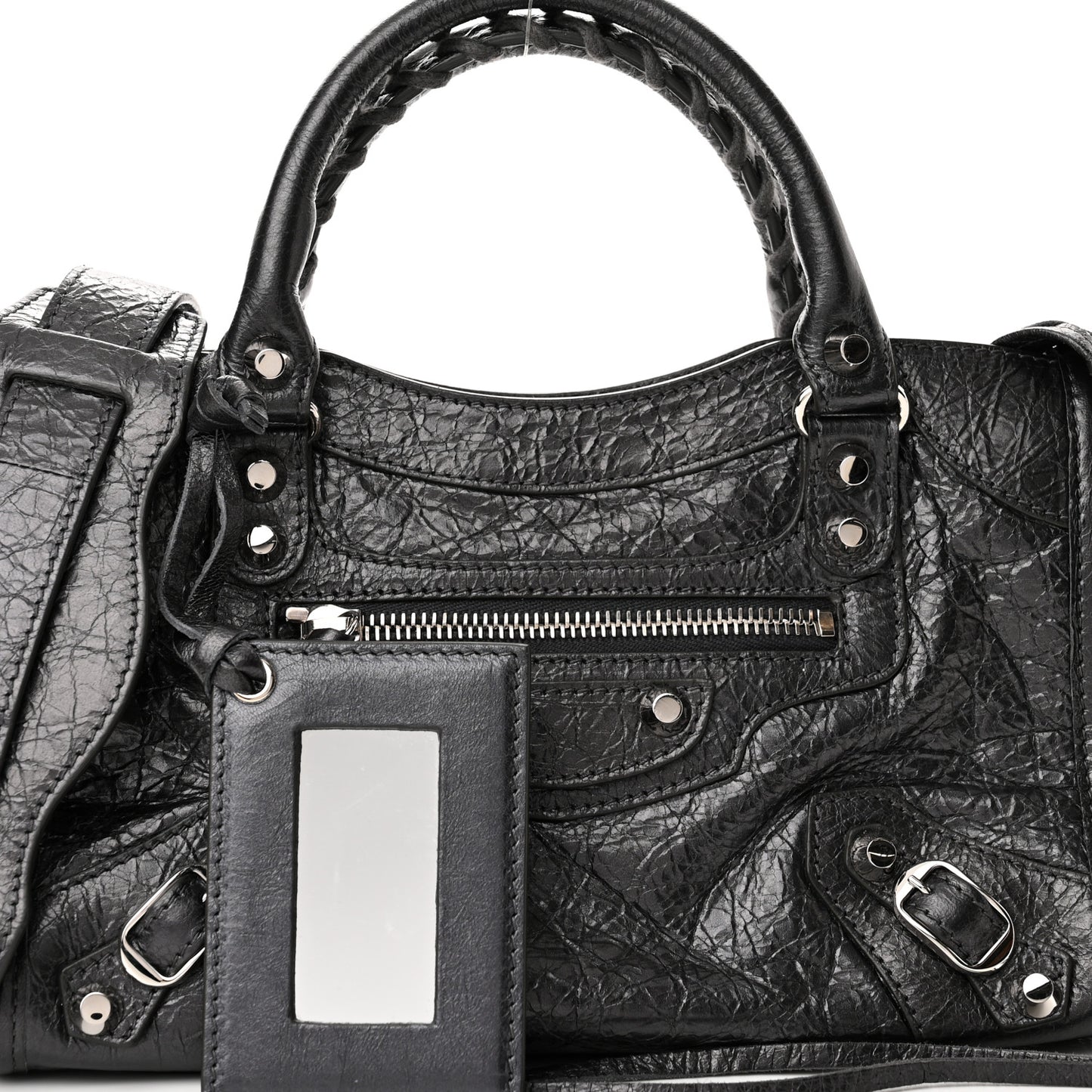 Agneau Classic Silver Hardware Mini City Anthracite