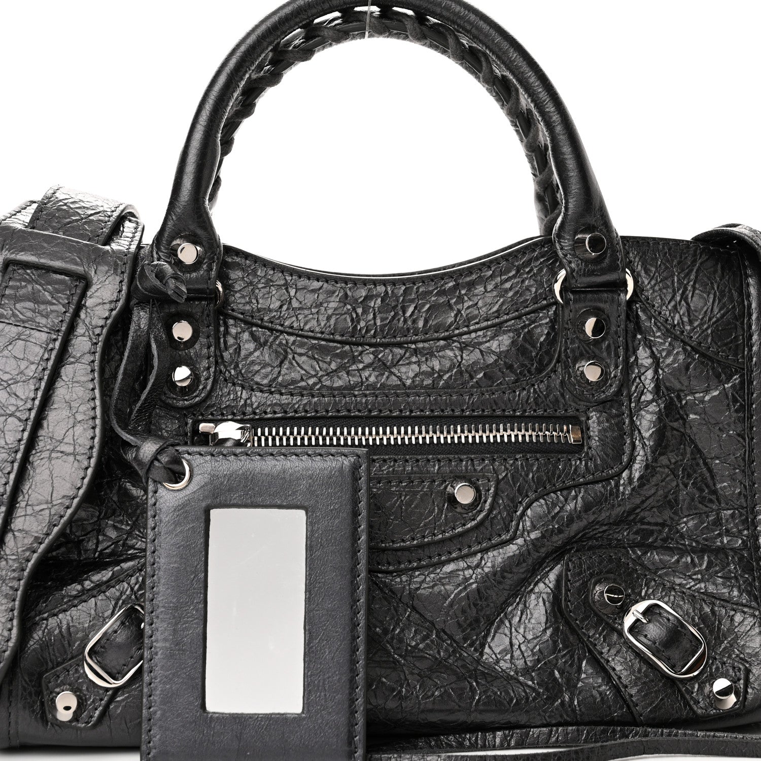 Balenciaga Agneau Classic Silver Hardware Mini City Anthracite 7 of 9