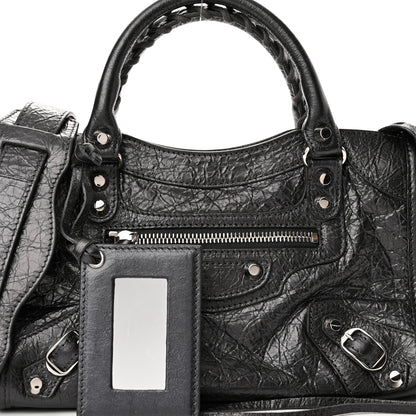 Balenciaga Agneau Classic Silver Hardware Mini City Anthracite 7 of 9