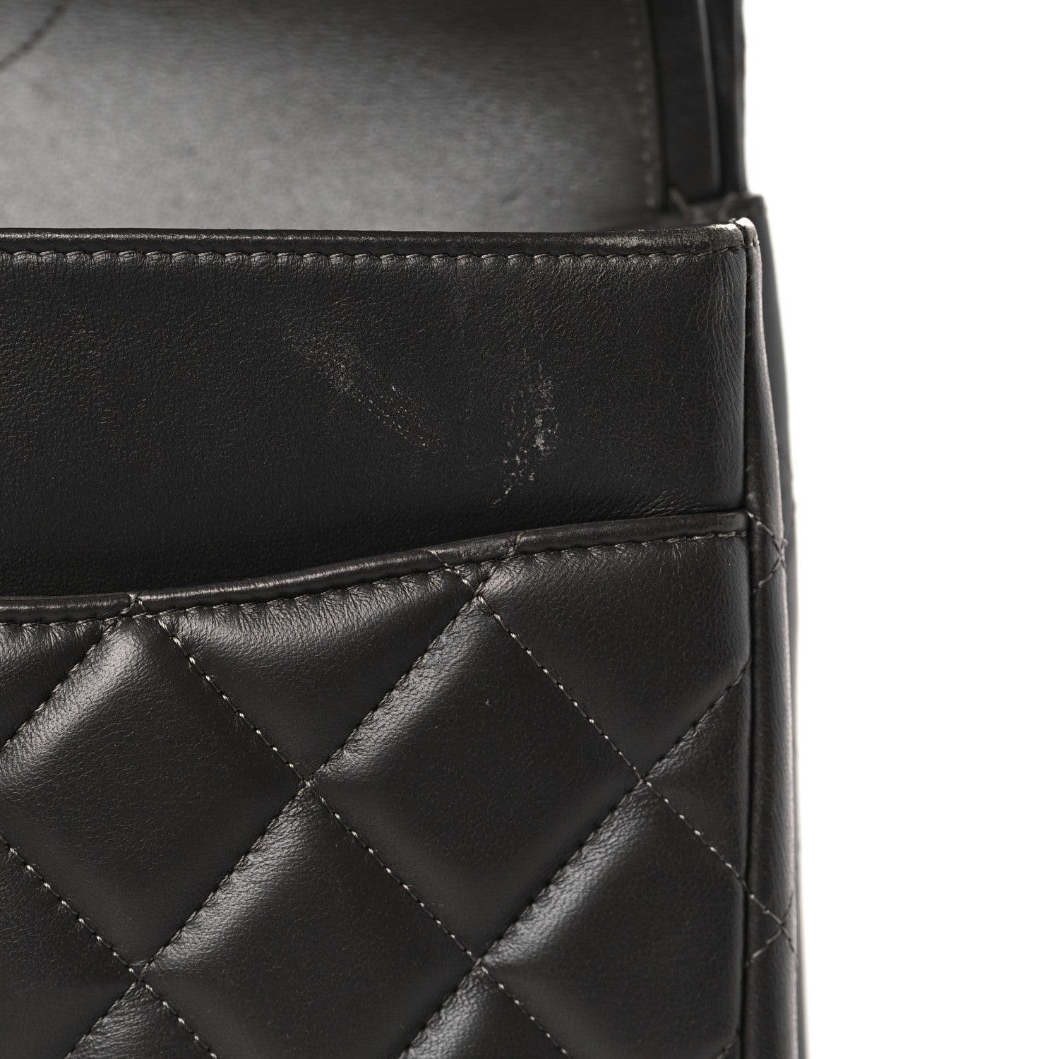 Chanel Lambskin Quilted Jumbo Double Flap Dark Grey 11 of 13