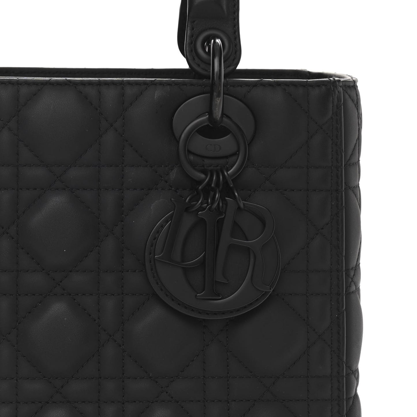 Ultra Matte Calfskin Cannage Medium Lady Dior Black