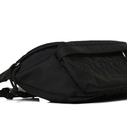 Balenciaga Textured Sport Nylon Logo Embroidered Wheel Beltpack Black 9 of 13