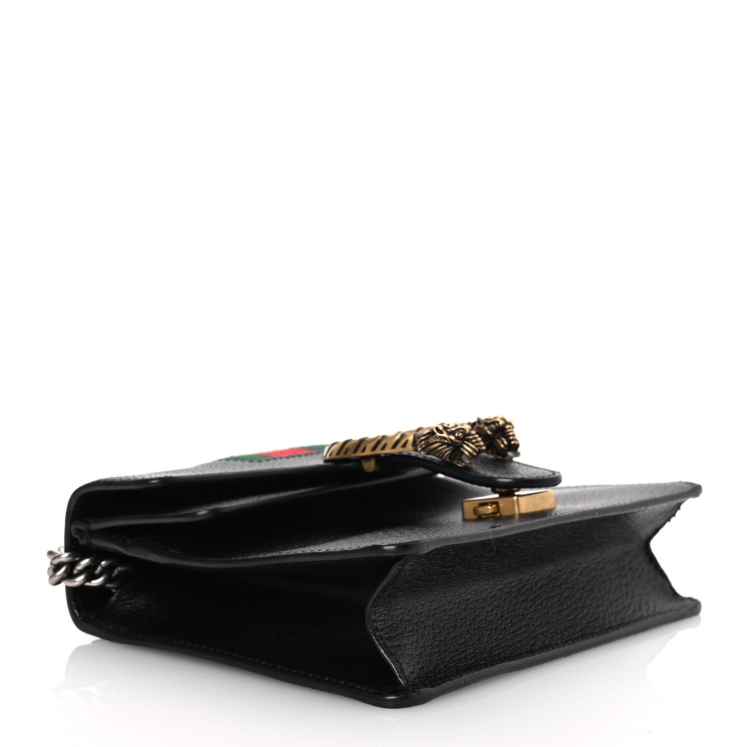 Gucci Calfskin Web Mini Dionysus Shoulder Bag Black 4 of 12
