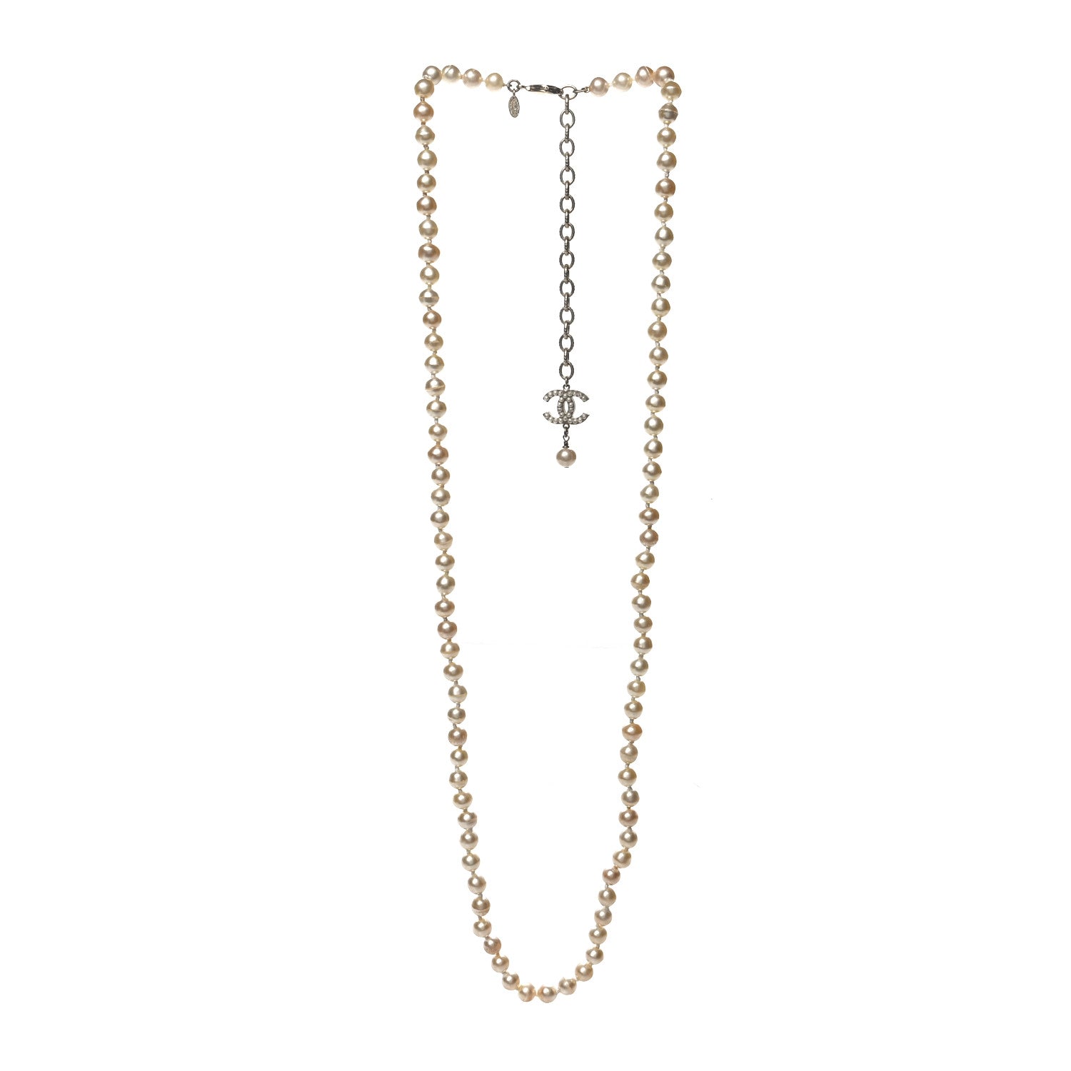Chanel Pearl CC Long Necklace Gold 3 of 5