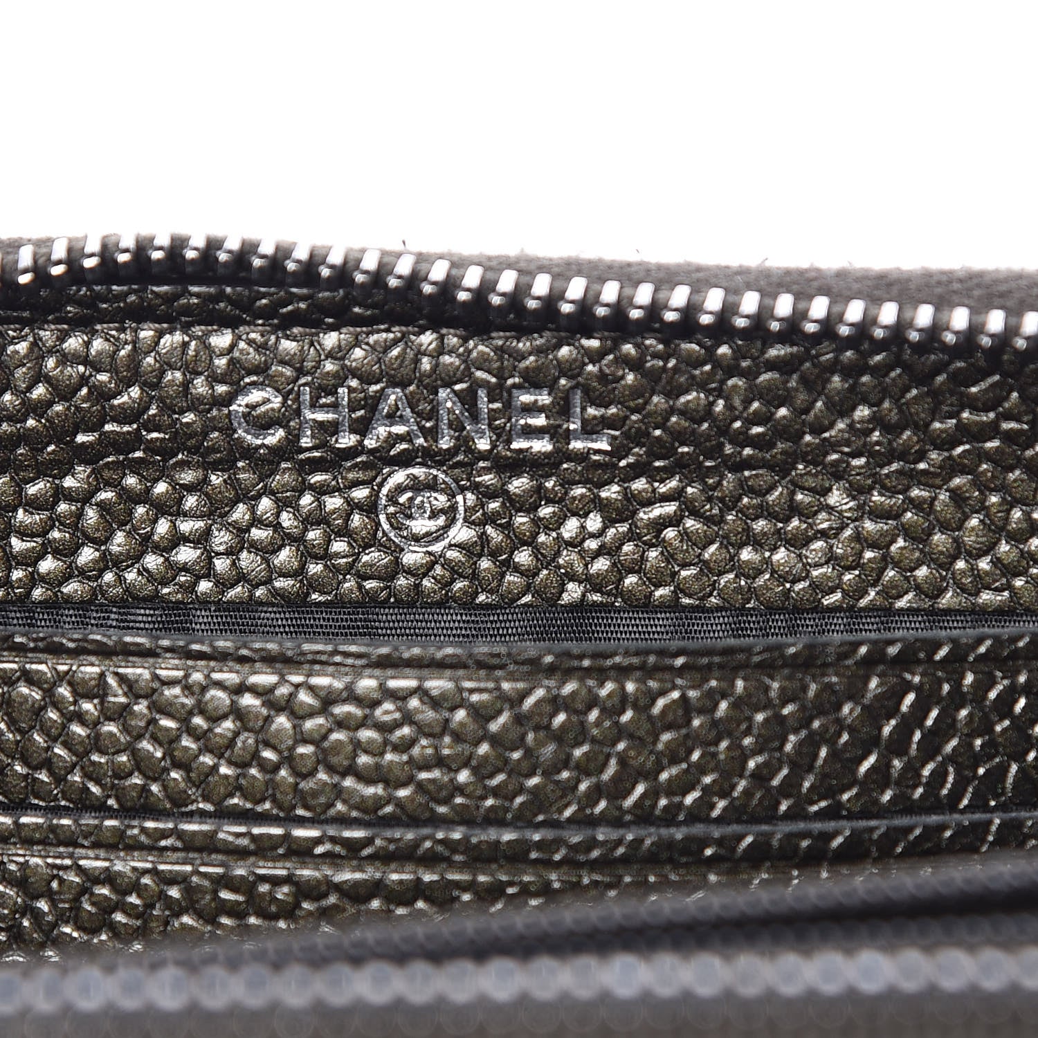 Chanel Caviar Quilted Medium Zip Around Wallet Dark Charcoal 6 of 9