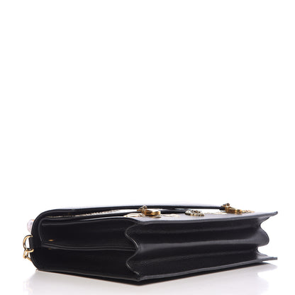 Gucci Calfskin Snakeskin Studded Medium Ottilia Top Handle Bag Black 4 of 13