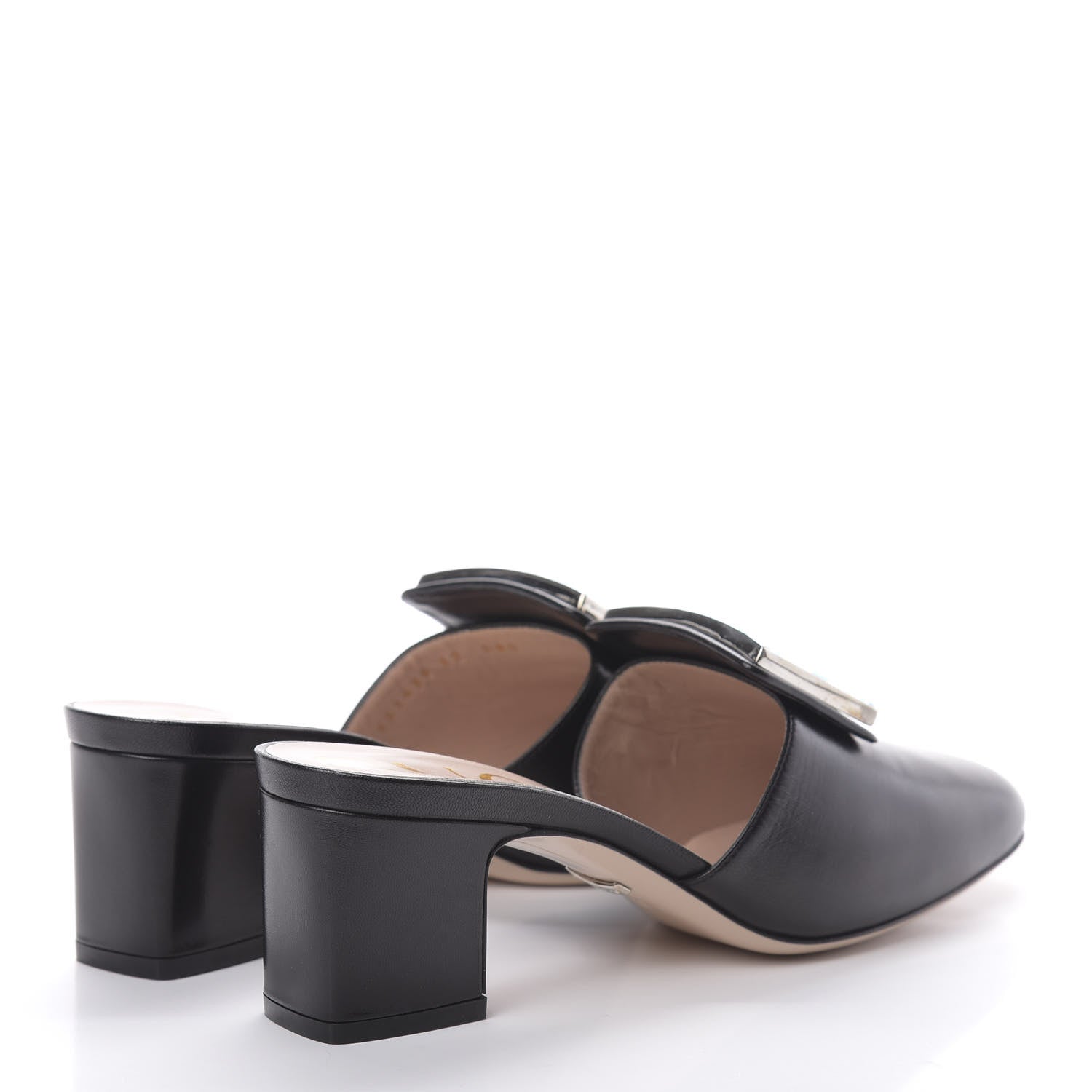 Gucci Malaga Kid Crystal Square G Madelyn Mules 37 Black 4 of 9