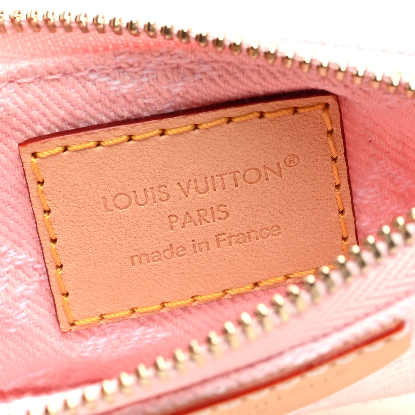 Monogram Denim Key Pouch Washed Pink