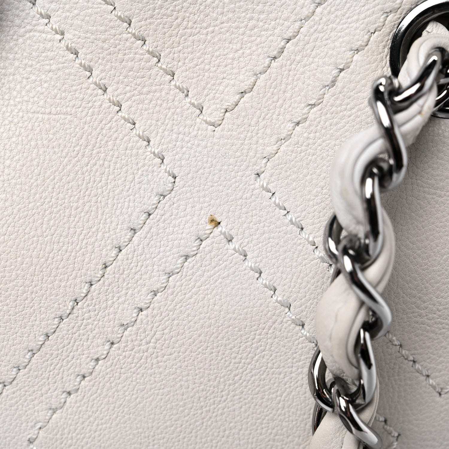 Chanel Calfskin Small Diamond Stitch Tote White 17 of 18