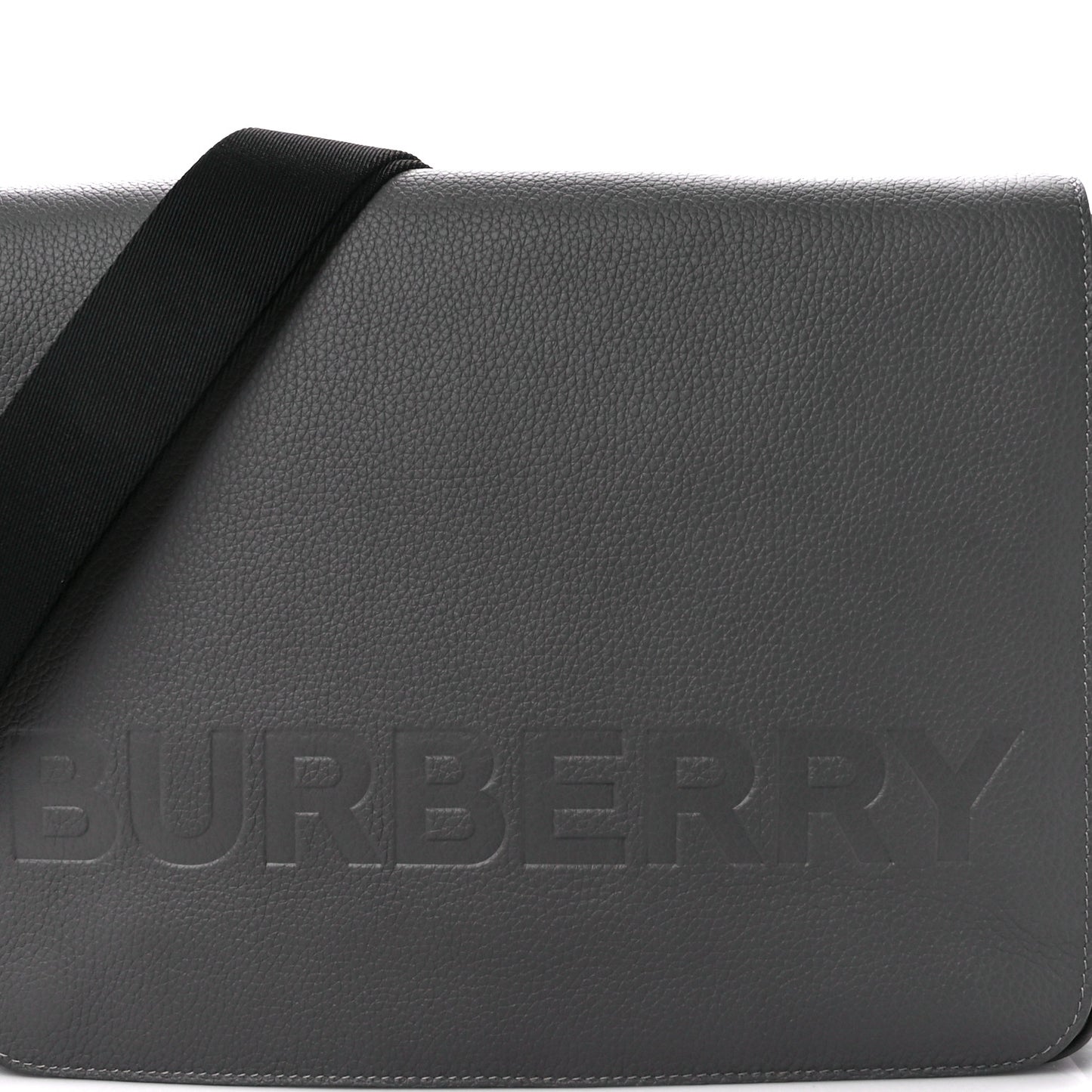 Calfskin Logo Messenger Charcoal Grey