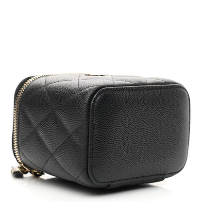 Chanel Caviar Quilted Mini Vanity Case With Chain Black 4 of 11