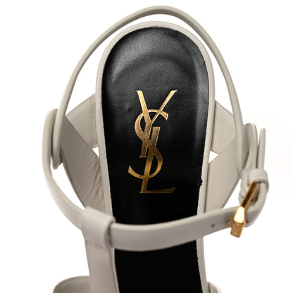 Saint Laurent Calfskin Tribute 105 Platform Sandals 37 Porcellana 6 of 11