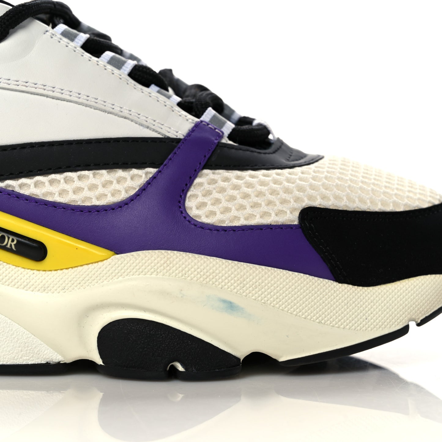 Technical Mesh Calfskin Mens B22 Sneakers 40 Violet White