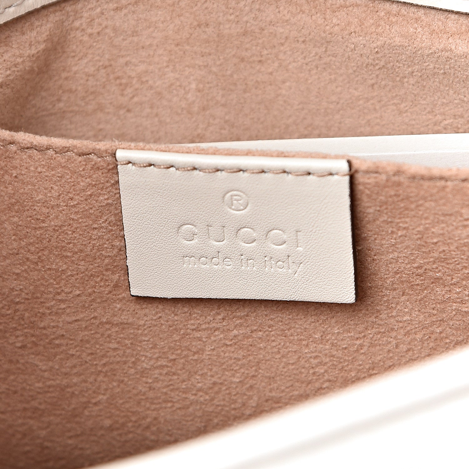 Gucci Calfskin Matelasse Mini GG Marmont Shoulder Bag White 6 of 14
