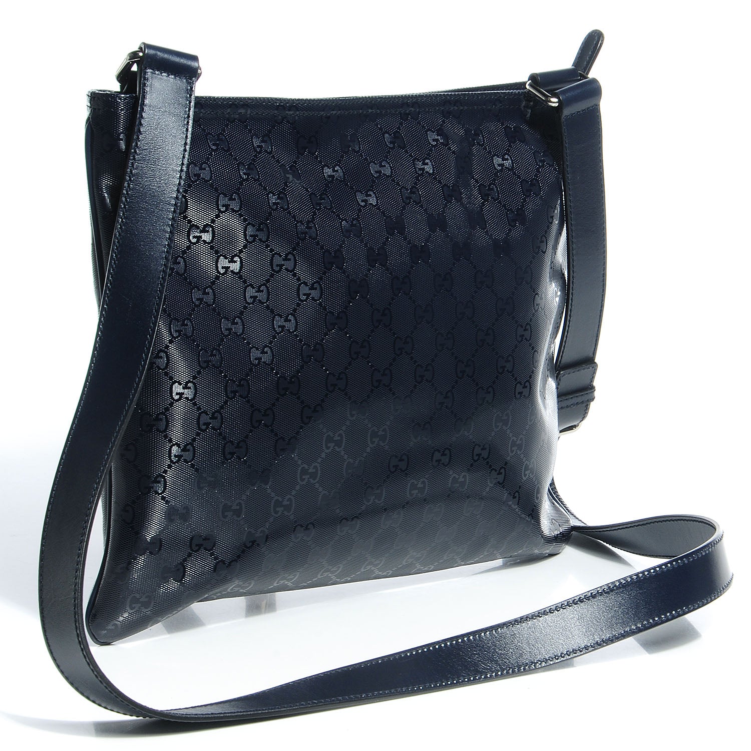 Gucci Imprime Monogram Flat Messenger Bag Navy 3 of 8