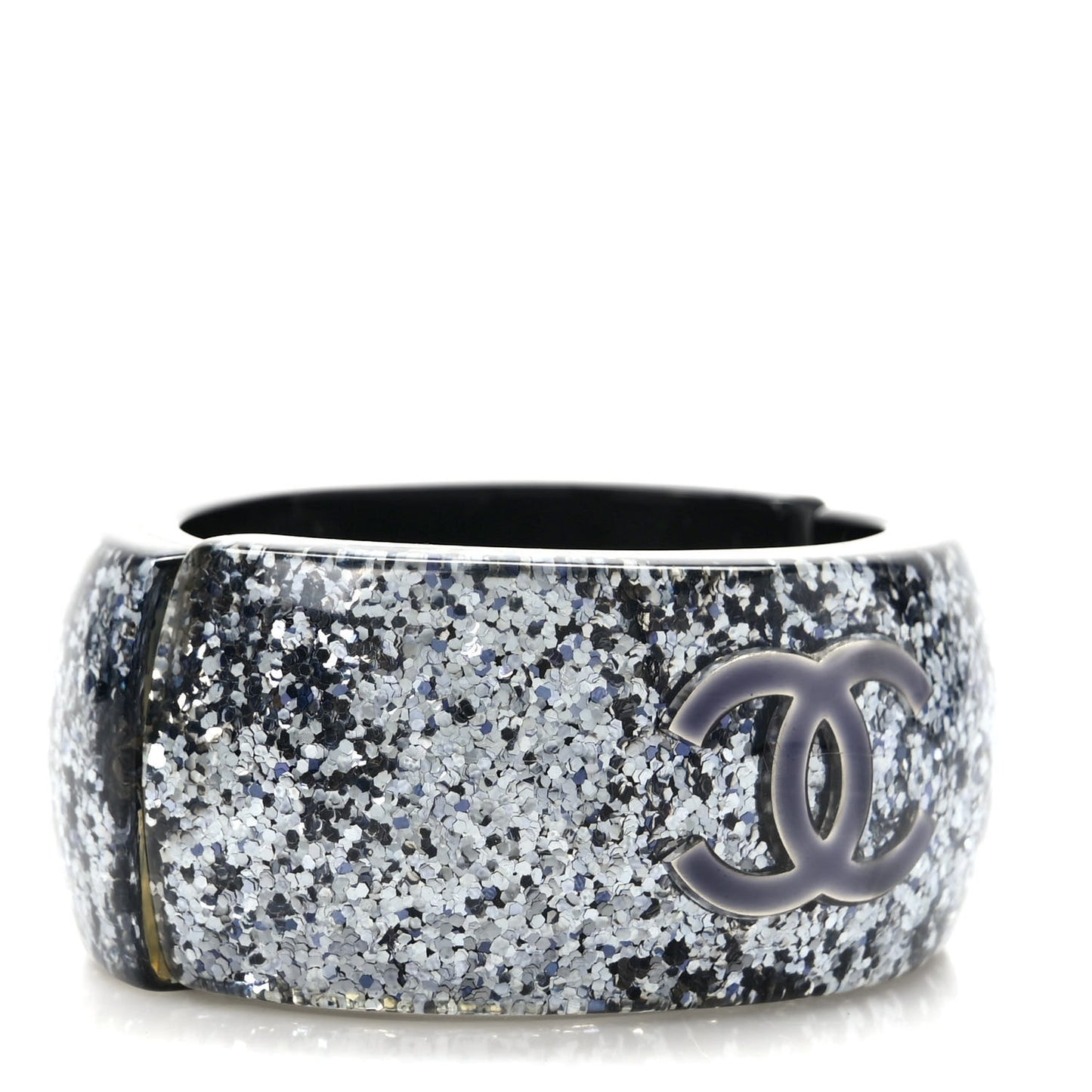 Resin Glitter CC Cuff Silver
