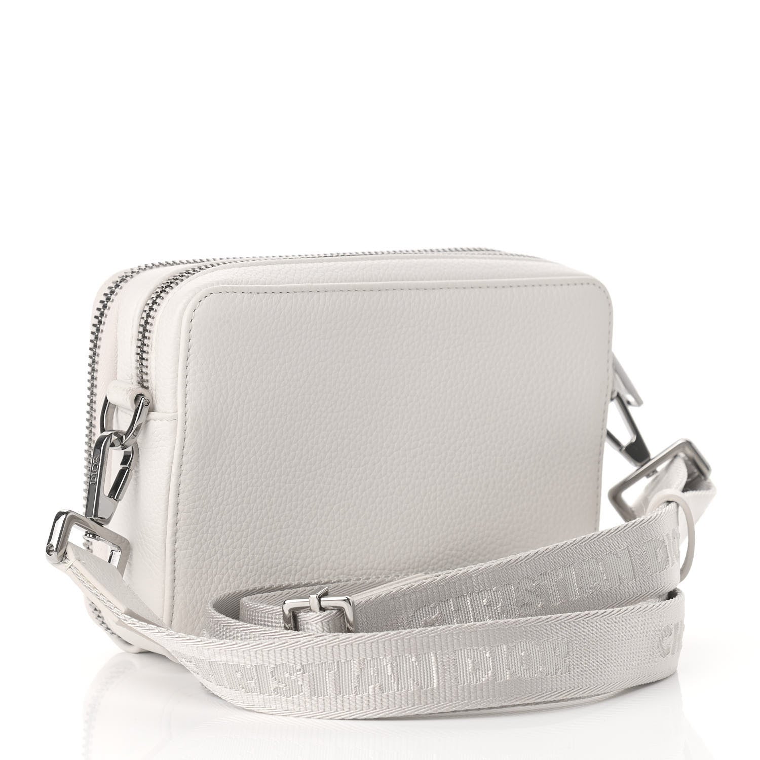 Christian Dior Grained Calfskin Pouch Shoulder Bag Beige 3 of 12