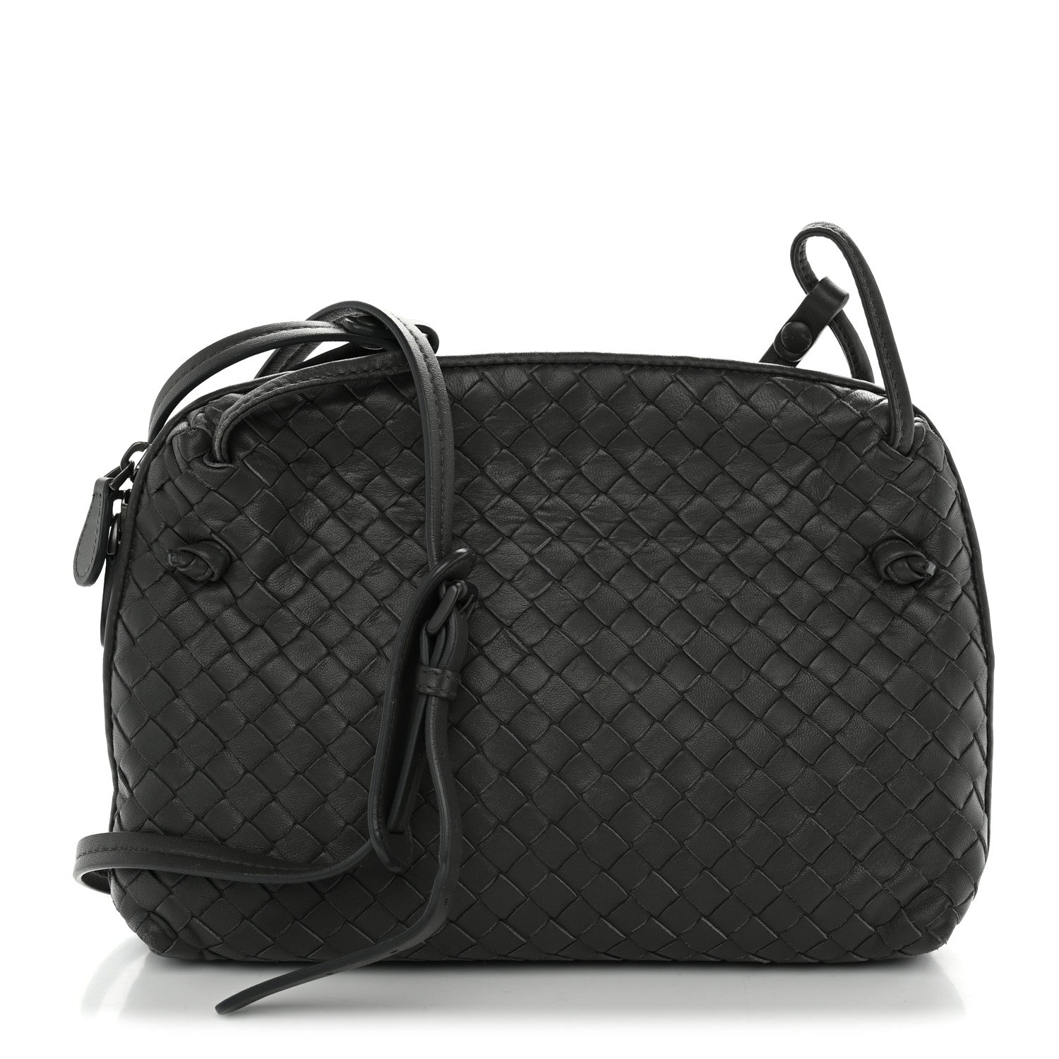 Bottega Veneta Nappa Intrecciato Nodini Crossbody Messenger New Light Grey 1 of 11