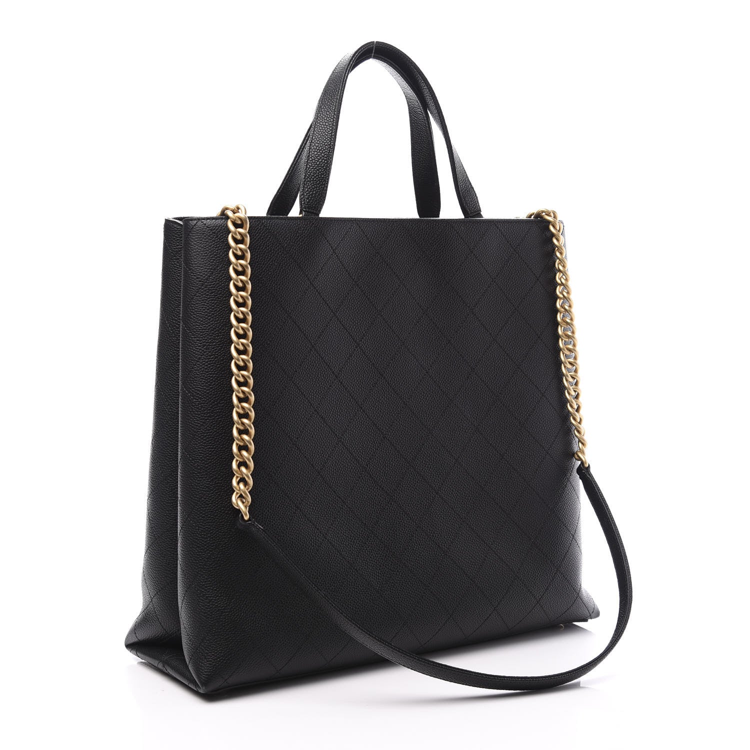 Chanel Caviar Stitched Large Shopping Tote Bag Black 2 of 11