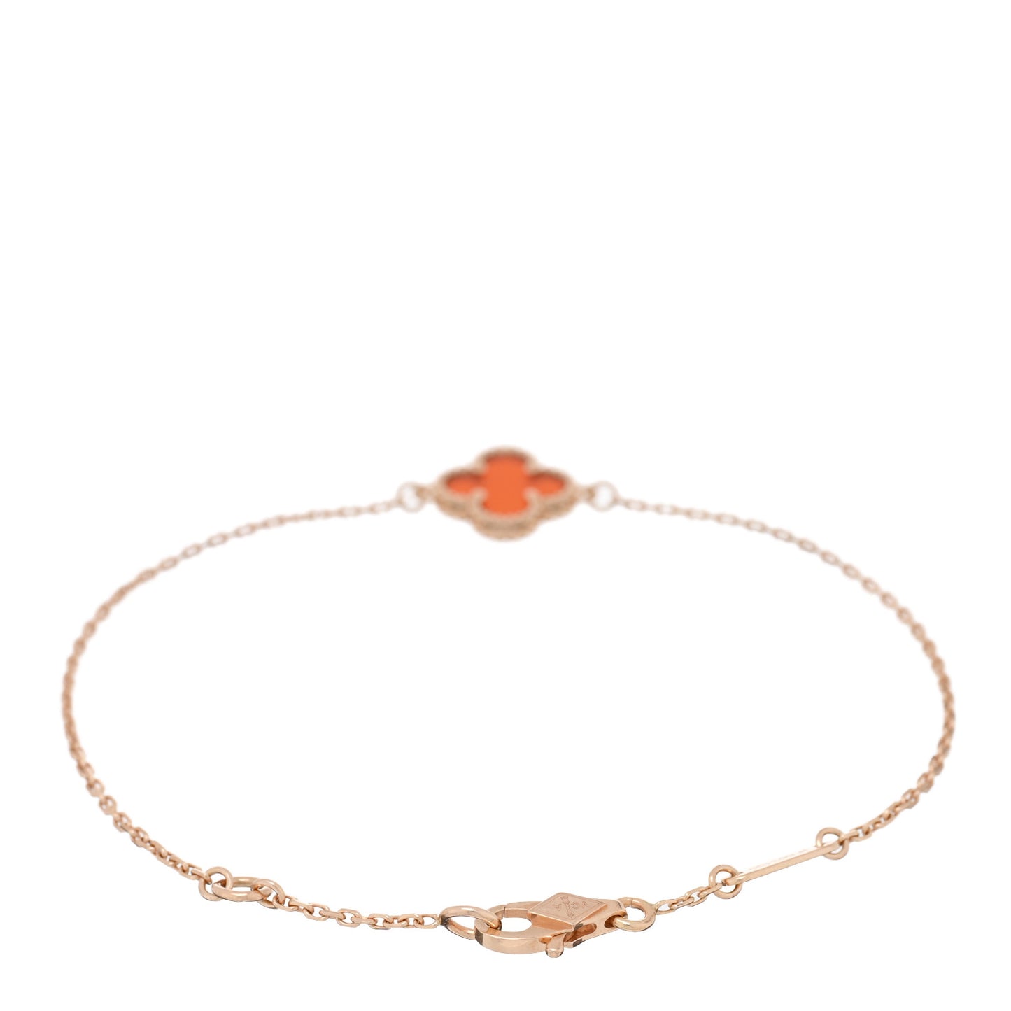 18K Rose Gold Carnelian Sweet Alhambra Bracelet