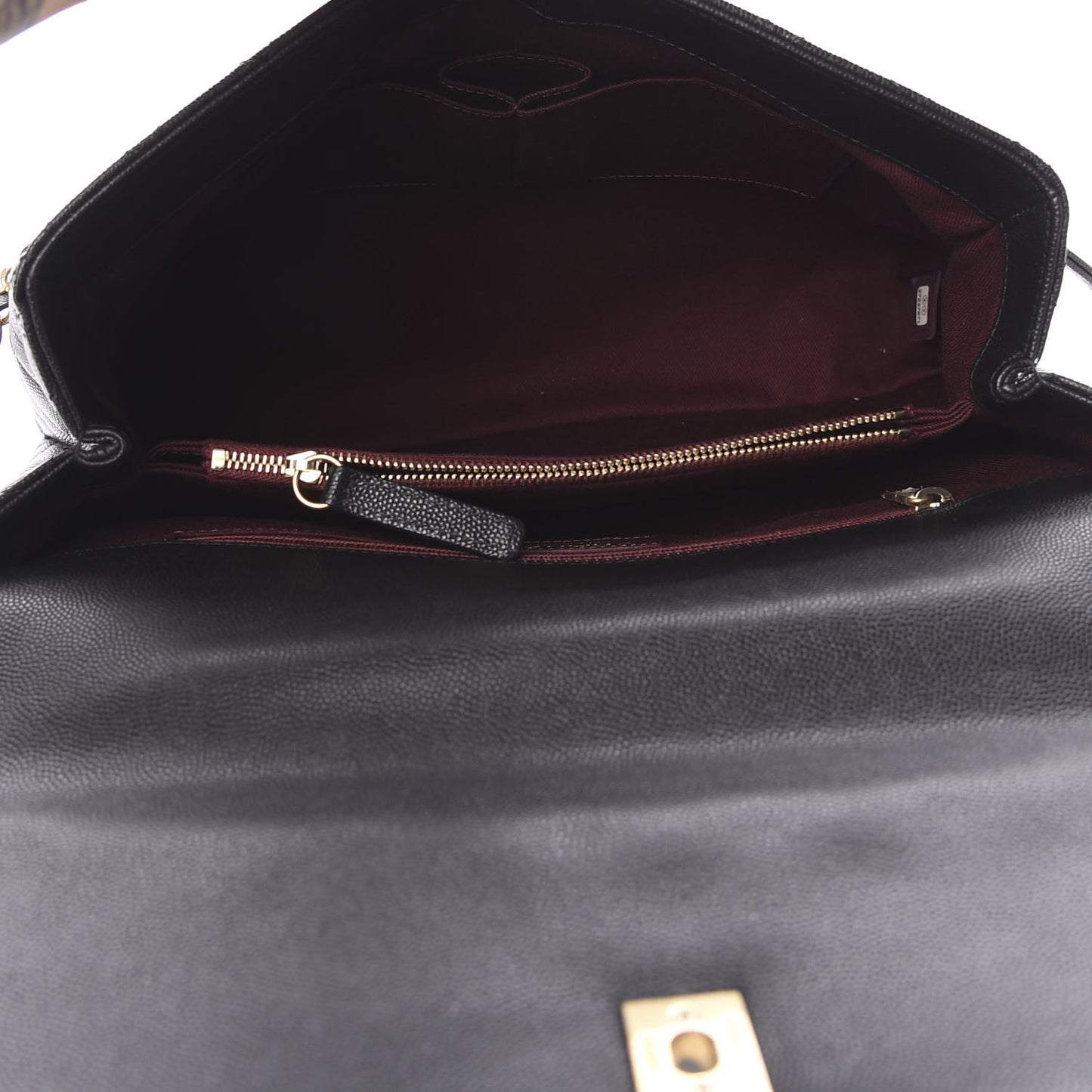 Caviar Quilted Medium Coco Handle Flap Black