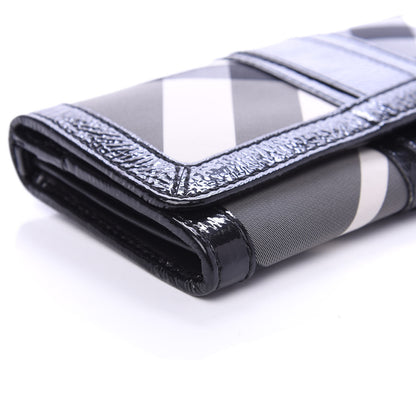 Burberry Patent Canvas Smoked Check Wallet Black 6 of 9