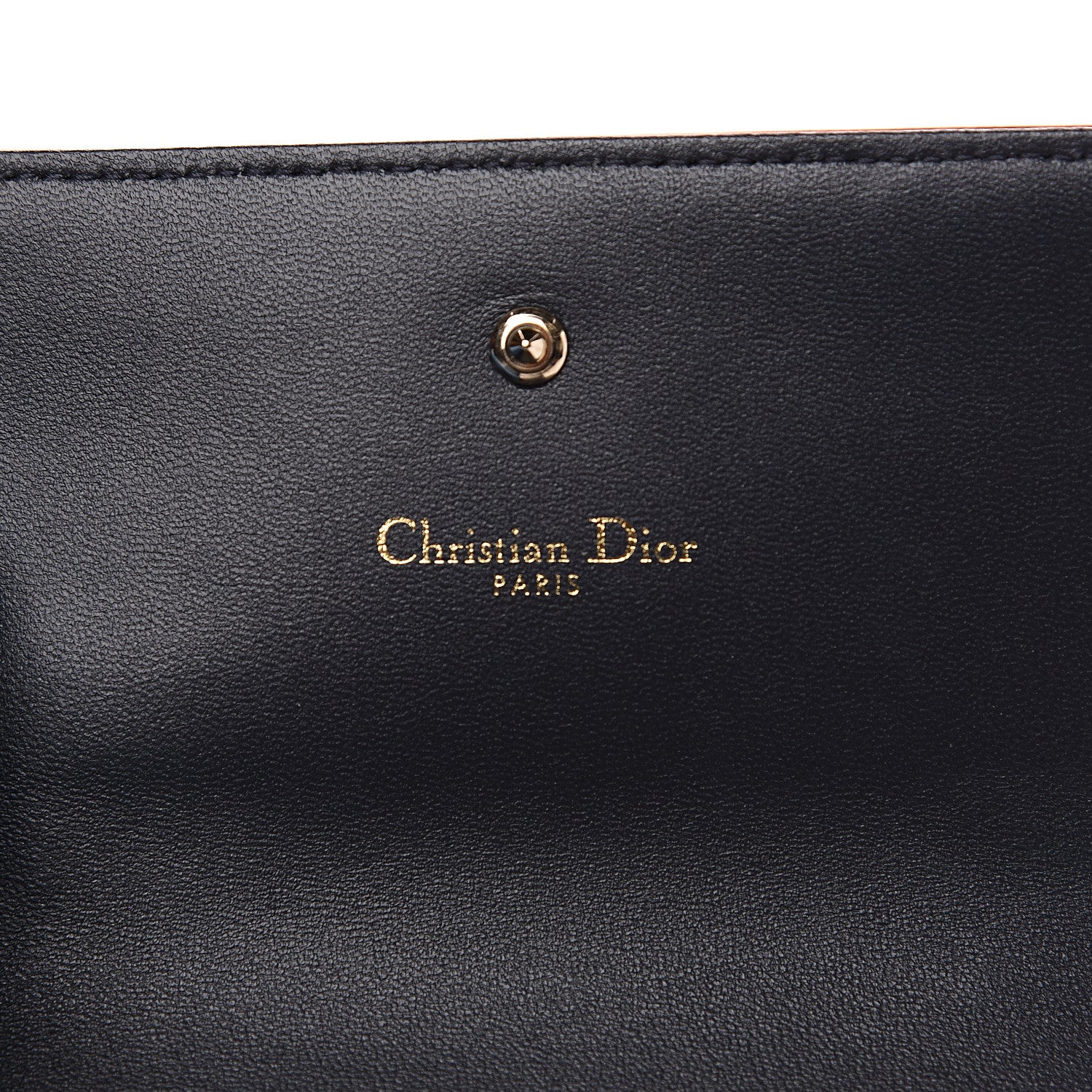Christian Dior Metallic Patent Micro-Cannage Diorama Elancee Wallet Orange 5 of 6