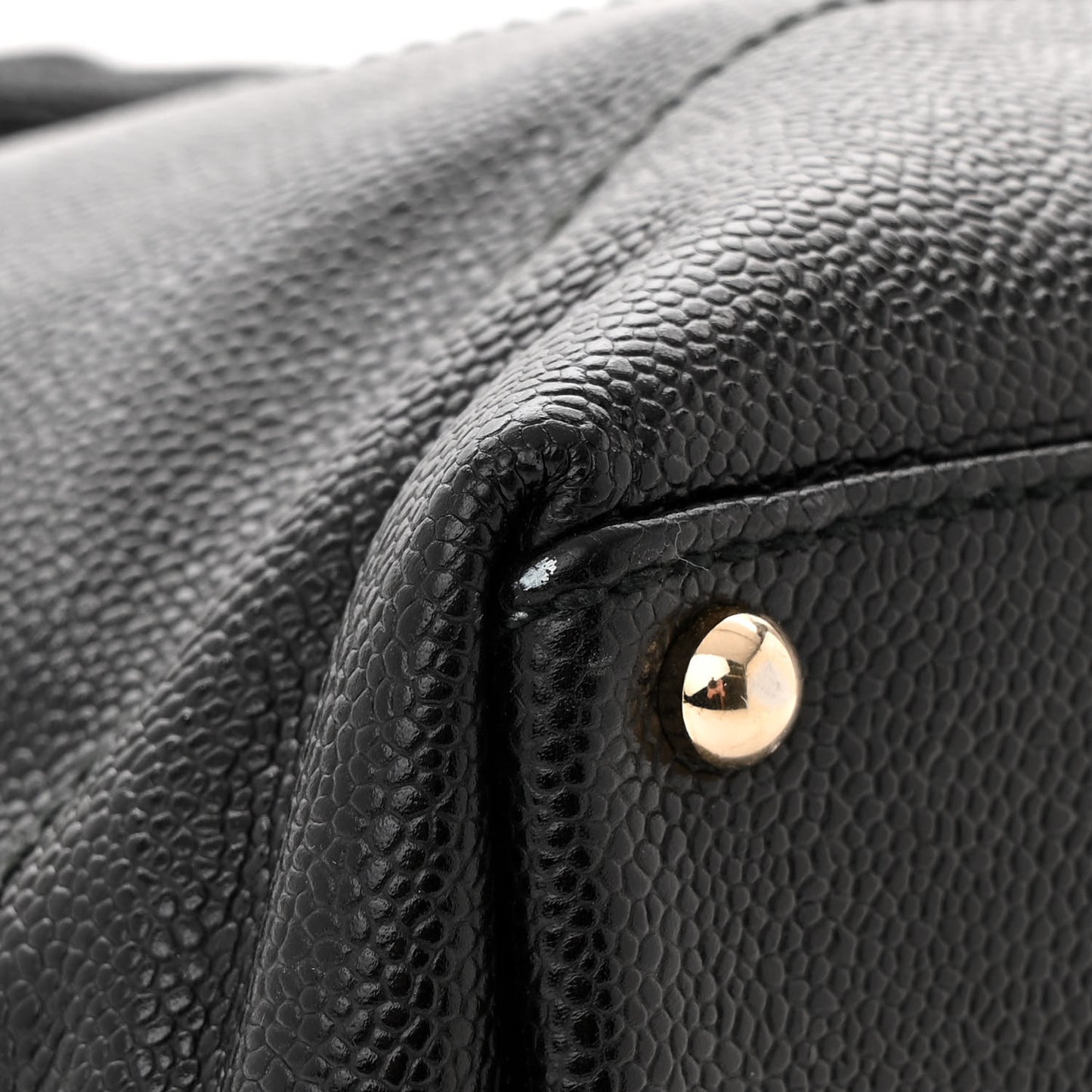 Caviar Wood CC Drawstring Bucket Bag Black