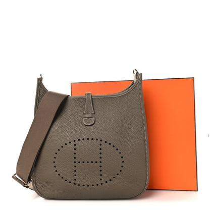 Hermes Taurillon Clemence Evelyne III PM Etoupe 11 of 11