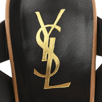 Saint Laurent Calfskin Tribute 105 Platform Sandals 38.5 Gold Brown 7 of 10