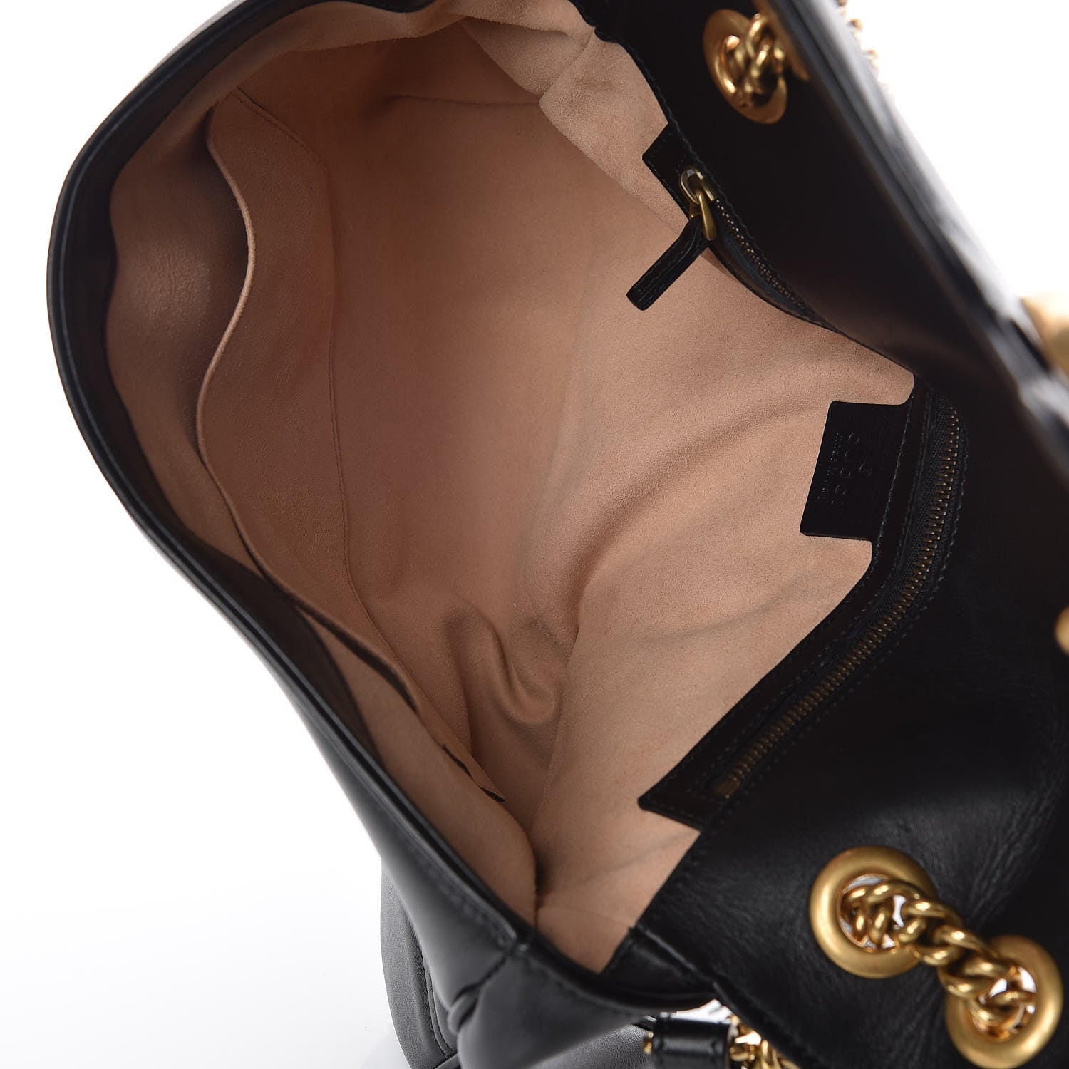 Gucci Calfskin Matelasse Medium GG Marmont Shoulder Bag Black 7 of 12